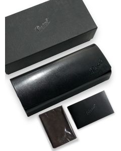 Persol Sunglasses Eyeglasses Black Hard Case Full Set New Authentic