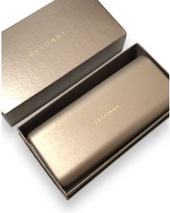 BVLGARI Sunglasses Eyeglasses Unisex Golden Hard Case With Cloth Genuine Set