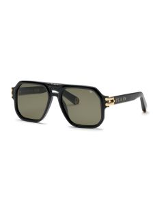 PHILIPP PLEIN SUN SPP148M Sunglasses SHINY-BLACK-0700 57mm