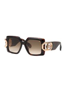PHILIPP PLEIN SUN SPP159 Sunglasses SHINY-DARK-HAVANA-0722 52mm