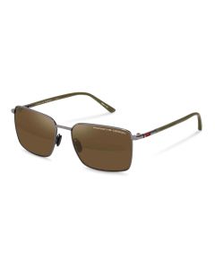 PORSCHE DESIGN SUN P8973 Sunglasses DARK GREY/OLIVE W/BRN (C629) 58mm