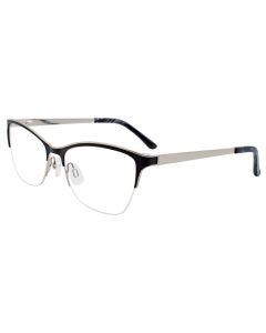 EASYCLIP EC407 Eyeglasses 090 Black & Shiny Silver 53mm