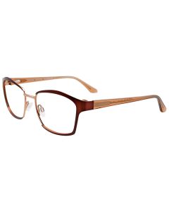 EASYCLIP EC497 Eyeglasses 010 Satin Dark Brown & Shiny Gold 53mm