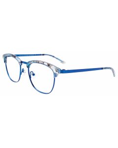 EASYCLIP EC544 Eyeglasses 050 Matt Blue & Marbled Blue & Crystal 49mm
