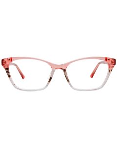 EASYCLIP EC542 Eyeglasses 030 Crystal Pink & Marbled Dark Brown & White 55mm