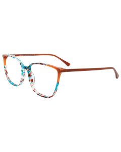 EASYCLIP EC598 Eyeglasses 010 Turquoise Multicolor & Brown Brown 54mm