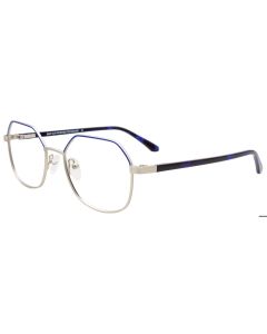 EASYCLIP EC665 Eyeglasses 050 Blue & Silver Dark Blue Tortoise 51mm
