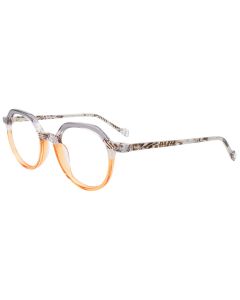 EASYCLIP EC679 Eyeglasses 020 Transparent Grey & Orange 49mm