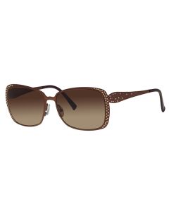 Caviar 1763 Sunglasses (16) Brown w/ Gold/Amethyst Crystal Stones w/ Brown Lens 58mm Butterfly