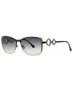 Caviar 1773 Sunglasses 24 Black/Gold w/Clear Crystal Stones w/Grey Lens 58mm