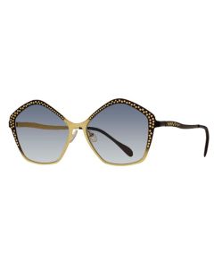 Caviar 1789 Sunglasses 21 Black / Gold w Gold & Clear Crystals w Grey Lens 55mm Butterfly