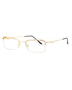 Caviar 1838 Eyeglasses 16 Gold w/Clear Crystal Stones w/light Brown Lens 51mm