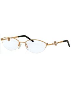 Caviar 1911 Eyeglasses 21 Gold w/Clear Crystal Stones 51mm Semi-Cat-Eye