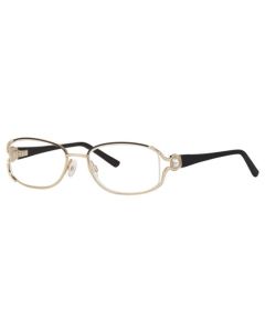 Caviar 2006 Eyeglasses 21 Gold/Black w/ Clear Crystals mm