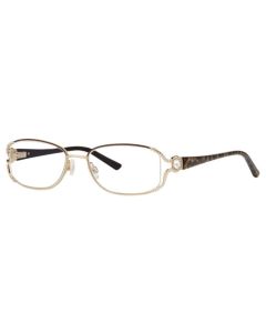 Caviar 2006 Eyeglasses 31 Gold/Brown w/ Clear Crystals mm