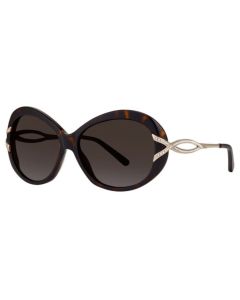 Caviar 2009 Sunglasses 16 Dark Tortoise/Gold w/ Clear Crystals w/ Brown Lens 56mm Butterfly