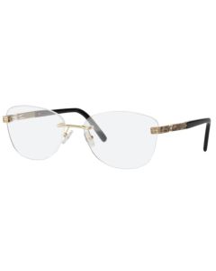 Caviar 2395 Eyeglasses 21 Gold w/ Clear & Borealis Crystals 56mm Cat-Eye