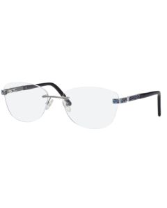 Caviar 2395 Eyeglasses 82 Gunmetal w/ Clear, Black & Blue Crystals 56mm Cat-Eye