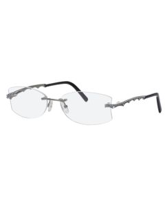 Caviar 2396 Eyeglasses 82 Gunmetal w/ Clear Crystals 55mm Cat-Eye