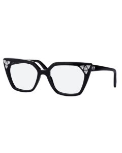 Caviar 3026 Eyeglasses 24 Black w/ Clear Crystals 58mm Cat-Eye