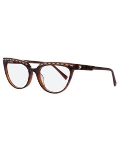 Caviar 3027 Eyeglasses 16 Mottled brown / Gold w/ Clear & Brown Crystals 53mm Cat-Eye