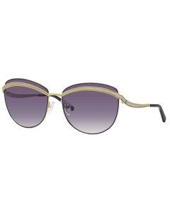 Caviar 4410 Sunglasses 24 Gold / Black w/ Clear Crystals 59mm Cat-Eye