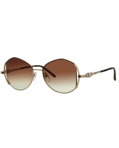 Caviar 4892 Sunglasses 16 Brown Gold w/ Clear Crystals w/ Brown Lens 53mm Butterfly