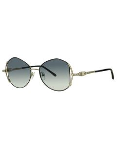 Caviar 4892 Sunglasses 24 Silver Black w/ Clear Crystals w/ Grey Lens 53mm Butterfly
