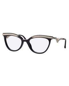 Caviar 4901 Eyeglasses 21 Black / Gold w/ Clear Crystals 51mm Cat-Eye