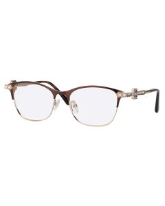 Caviar 4904 Eyeglasses 21 Gold/Brown w/ Clear Crystals 51mm Cat-Eye