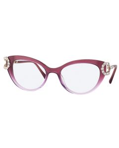 Caviar 4905 Eyeglasses 28 Purple / Gold w/ Clear Crystals 53mm Cat-Eye