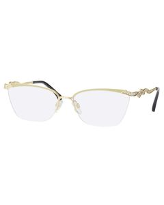 Caviar 5666 Eyeglasses 21 Gold w/ Clear Crystals 54mm Cat-Eye