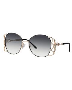 Caviar 6888 Sunglasses 24 Gold/ Black w/ Clear Crystals w/ Grey Lens 55mm Butterfly