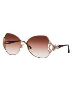 Caviar 6890 Sunglasses 21 Gold w/ Clear Crystals w/ Brown Lens 55mm Butterfly