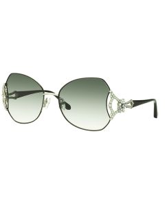 Caviar 6890 Sunglasses 35 Silver w/ Clear Crystals w/ Grey Lens 55mm Butterfly