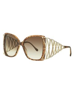 Caviar 6891 Sunglasses 31 Leopard w/ Clear Crystals w/ Brown Lens 57mm Butterfly