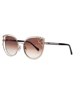 Caviar 6892 Sunglasses 21 Gold w/ Clear Crystals w/ Brown Lens 52mm Butterfly