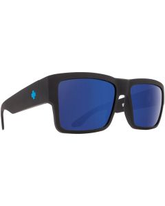 Spy CYRUS LOW BRIDGE FIT Sunglasses Soft Matte Black Happy Bronze with Blue Spectra Mirror AF