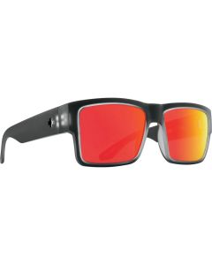 Spy CYRUS Sunglasses Matte Black Ice Happy Gray Green Polar with Red Mirror - 0079