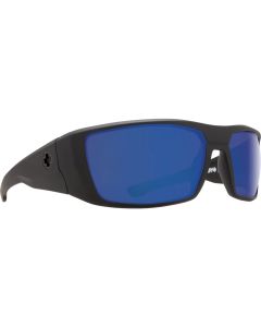 Spy DIRK Sunglasses Matte Black Happy Bronze Polar with Blue Mirror