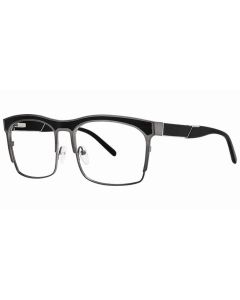 Goliath XIX Eyeglasses Dark Gunmetal w/ Leather & Silver Accents (Clear Lens) 59mm