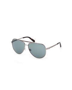 GUESS GU00209 Sunglasses 09F - SHINY SATIN GUNMETAL / SHINY GUNMETAL 61mm