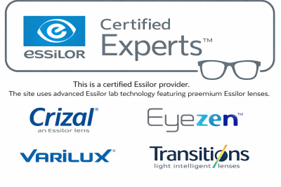 Certified Essilor Provider — Crizal, Eyezen, Varilux, Transitions